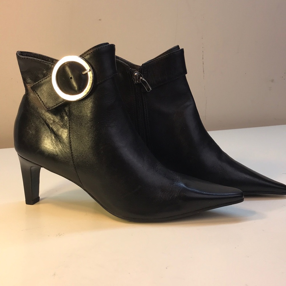 Willi Smith Black Leather Bootie Sz 6.5 Never Worn - Picture 1 of 16